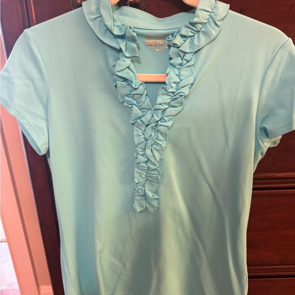 Lilly Pulitzer size small ruffled golf top - Picture 2 of 6